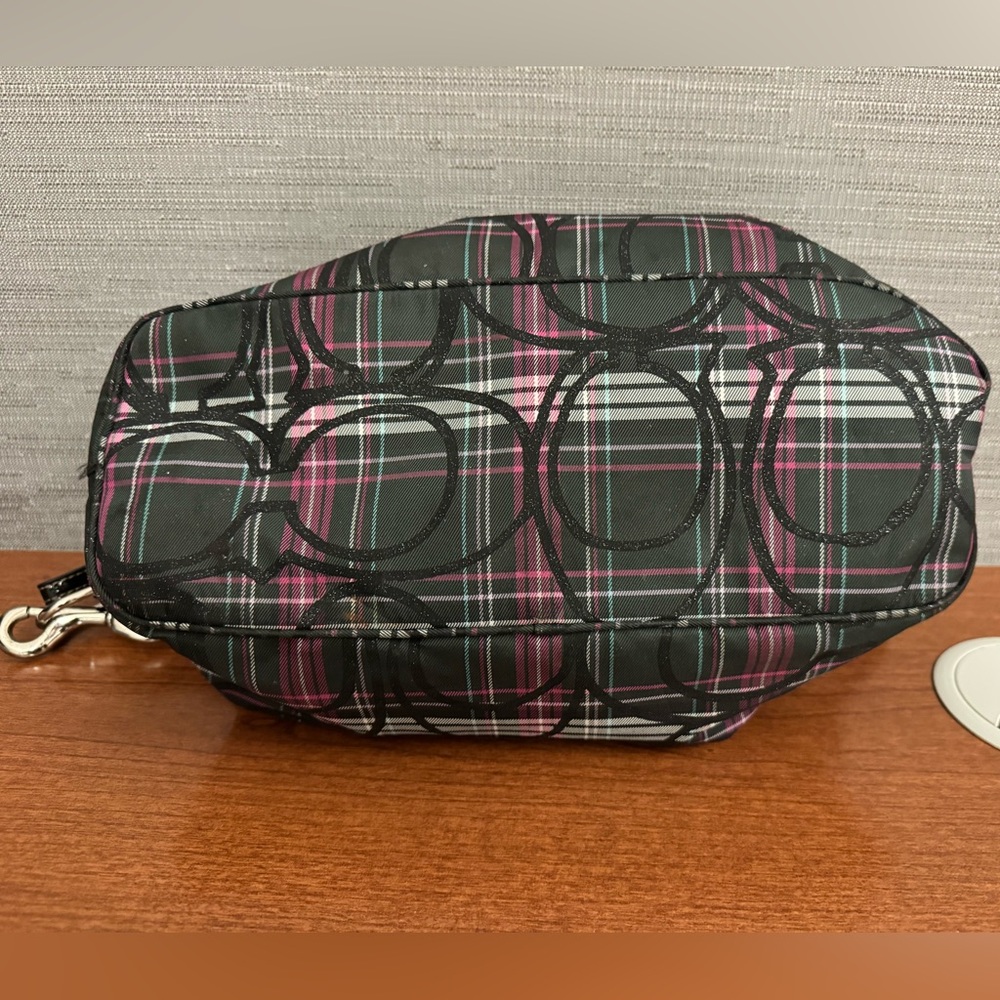 Coach Purple & Black Tartan Handbag - Picture 5 of 9